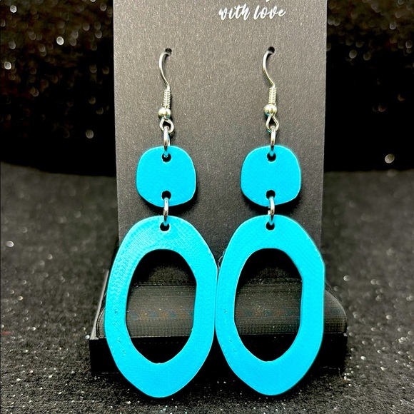 Blue Dangle Earrings - Picture 1 of 4